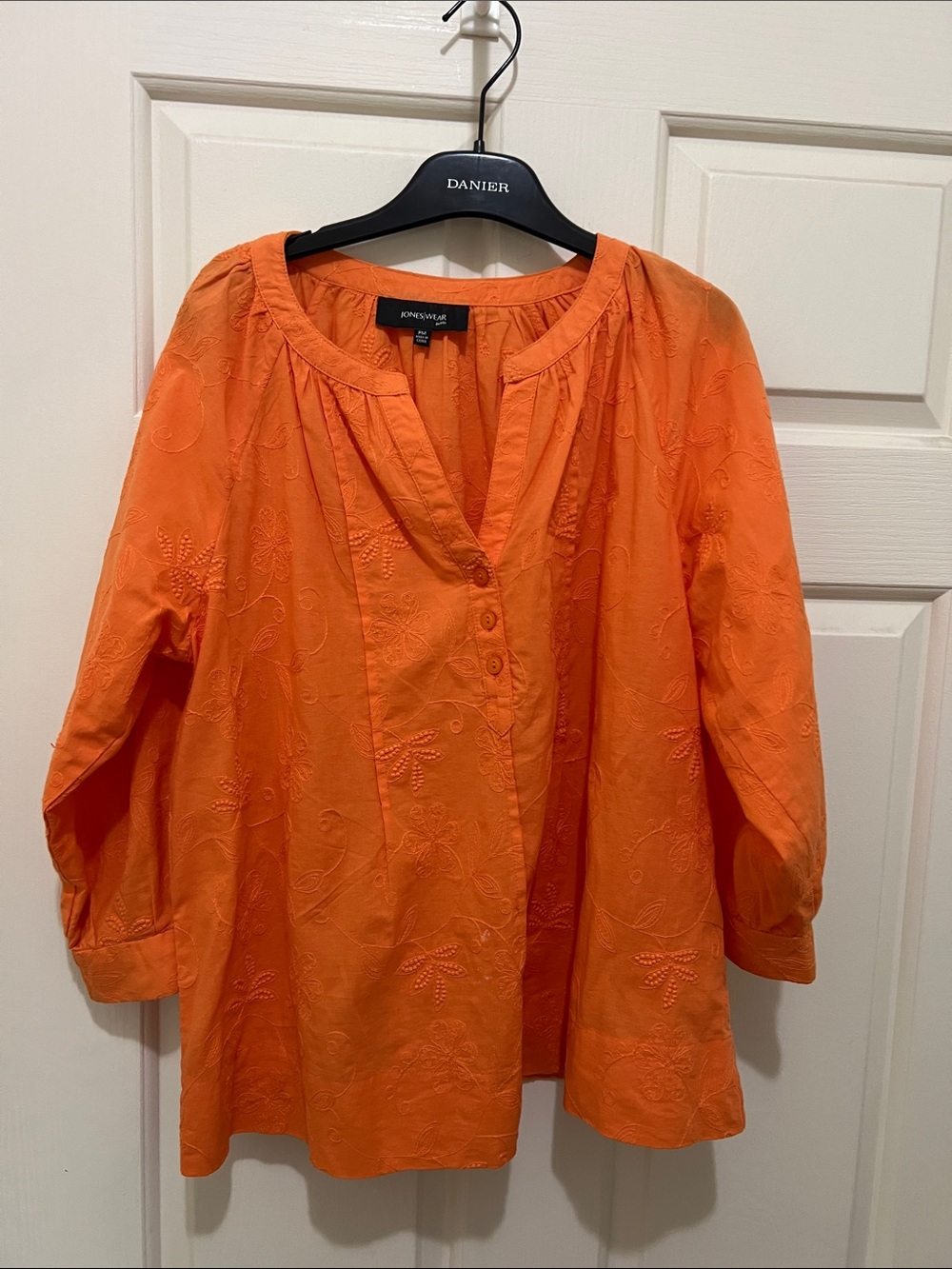 Jones Orange 3/4 Sleeve Tunic (sz pm)